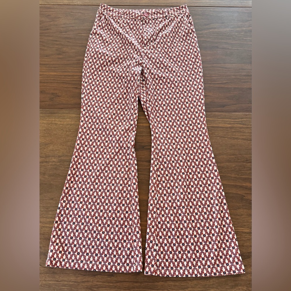 Cider Retro Patterned Flare Jeans
